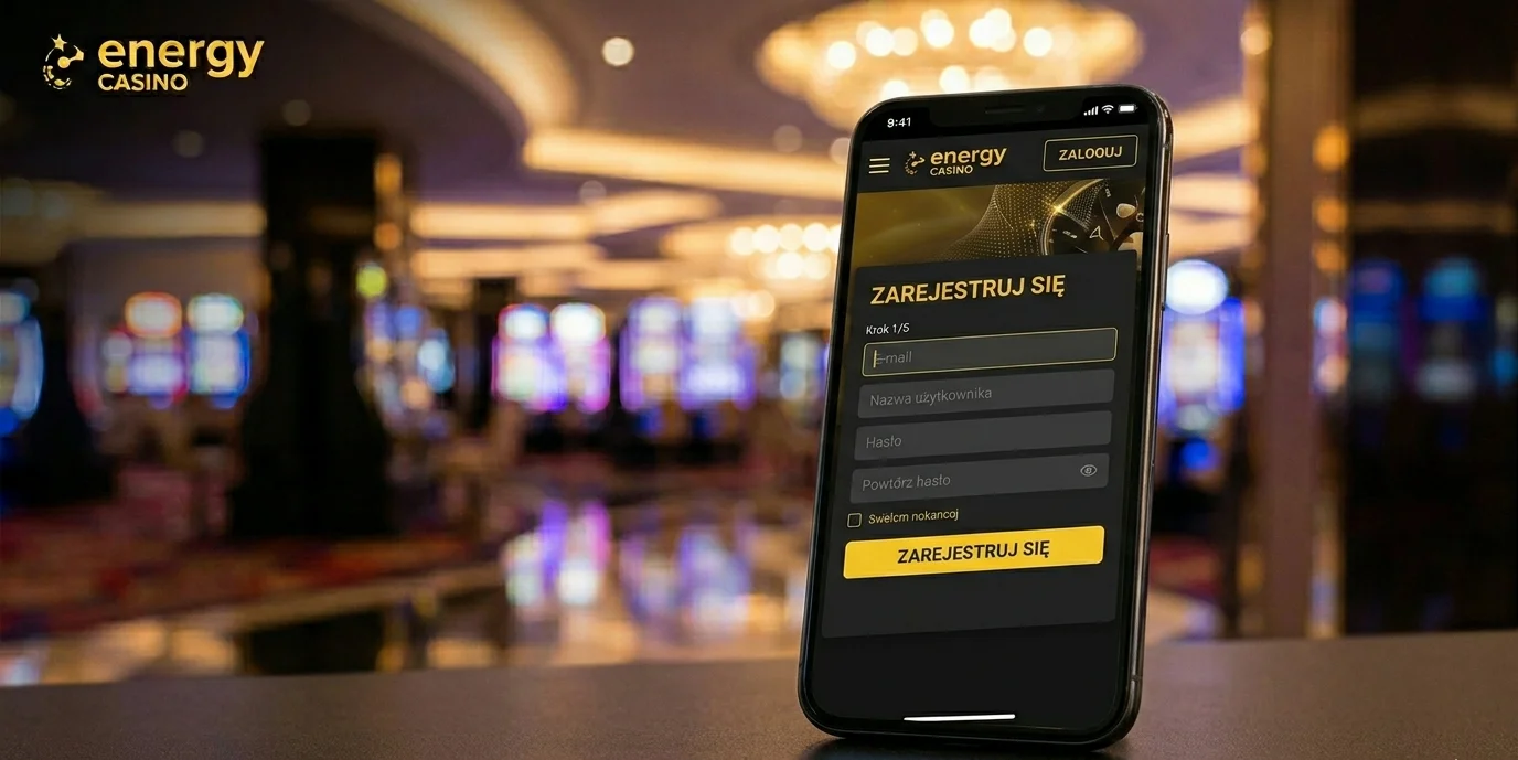 Formularz rejestracji w Energy Casino na ekranie mobilnym