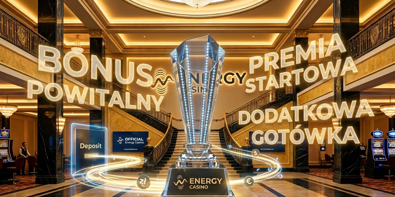 Banner promocyjny bonusu powitalnego Energy Casino z 400 darmowymi spinami i mnożnikiem wygranych